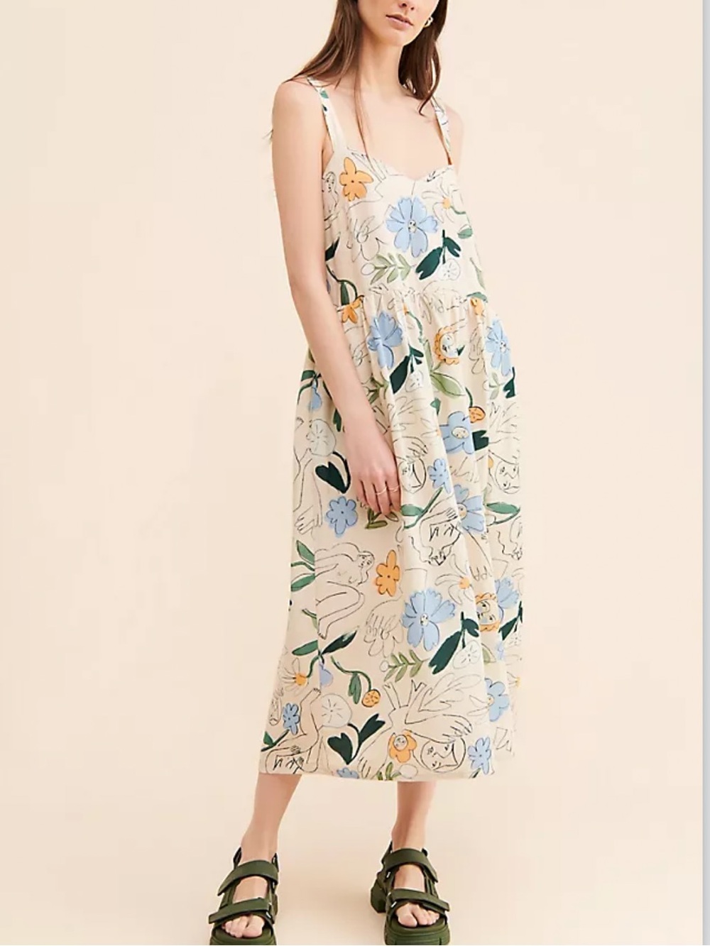 Anthropologie Eve Gravel Lily Midi Dress